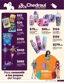Folleto Chedraui Página 9: Monster High skulltimate secrets 7 €999,00, K Pop Demon Hunters Muñeca Rumi €949,00