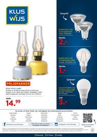 Kluswijs folder Pagina 8: Eurolight led standaardlamp €1,00, Riva tafellamp €14,99
