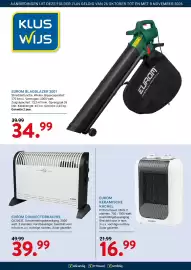 Kluswijs folder Pagina 1: Eurom keramische kachel €16,99, Eurom convectorkachel €39,99