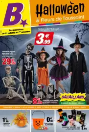 Catalogue Bazarland page 1: Composition automnale €1,99, Chaussettes halloween adulte €1,99