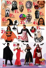 Catalogue Bazarland page 4: Costume démon €8,99, Costume petit chaperon ensanglantée €17,99