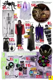Catalogue Bazarland page 7: Machine à fumée €37,99, Le kit toile + 2 araignées velues géantes €14,99