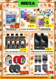 Volantino MEGA Pagina 6: Total olio motore €7,99, Arrow olio 5w-30/5w-40 €5,99