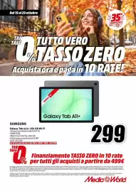 Volantino MediaWorld Pagina 15: Samsung Galaxy Tab A11+ €299,00