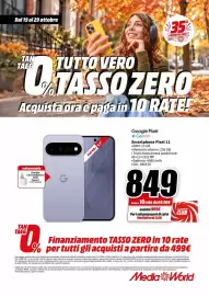 Volantino MediaWorld Pagina 2: Google Pixel Gemini Smartphone Pixel 11 €849,00