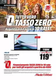 Volantino MediaWorld Pagina 21: ASUS Zenbook 14 UM3406 €1.199,00