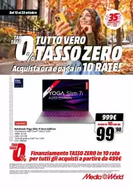 Volantino MediaWorld Pagina 26: Lenovo Notebook Yoga Slim 7i Aura Edition €999,00