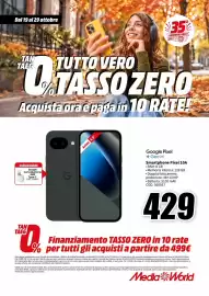 Volantino MediaWorld Pagina 3: Google Pixel Gemini Smartphone Pixel 10A €429,00