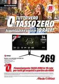 Volantino MediaWorld Pagina 32: Monitor curvo MSI MAG 342CQRF E20 €269,00