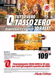 Volantino MediaWorld Pagina 37: Sony Smart TV 55" 55 BRAVIA 6 €1.099,00