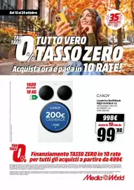 Volantino MediaWorld Pagina 60: Candy Lavatrice MultiWash €998,00