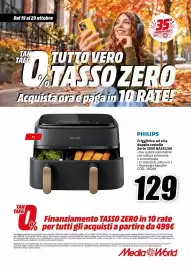 Volantino MediaWorld Pagina 73: Friggitrice ad aria doppio cestello Philips €129,00