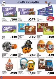 Volantino Maxipiù Pagina 6: Sorini Cioccolatini Zucca €2,59, La Suisse Borsetta scheletri/zucca €3,99