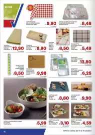 Volantino Vivo Supermercati Pagina 46: Piatto melamina bianco rettangolare €3,10, Ciotola tonda grigio chiaro melamina €5,99