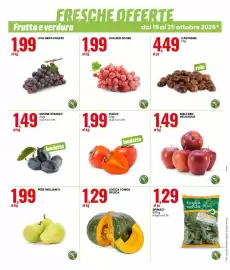 Volantino Eurospin settimana 43 Pagina 2: Mele Red Delicious €1,49, Uva Red Globe €1,99