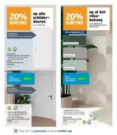 GAMMA folder Pagina 17: Schilderdeuren €67,59, Vliesbehang €21,59