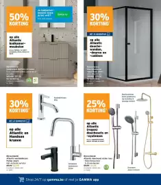 GAMMA folder Pagina 21: Atlantic doucheset Asher inox €44,99, Atlantic badkamer-meubelen €251,50
