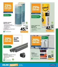 GAMMA folder Pagina 27: Tonzon radiatorfolie €15,59, Isover Comfi Uni glaswolrol €42,79