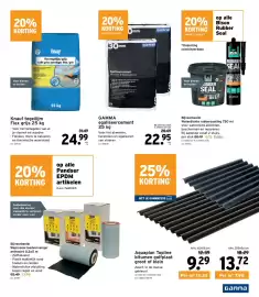 GAMMA folder Pagina 28: Gamma egaliseercement €22,95, Knauf tegellijm Flex grijs €24,99