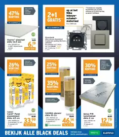GAMMA folder Pagina 3: Gamma glaswol €46,14, Idelco PIR isolatieplaat €12,79