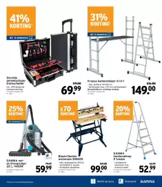 GAMMA folder Pagina 30: Black+Decker workmate WM825 €99,00, Gamma nat-en droogzuiger €59,99