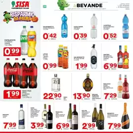 Volantino Sisa Pagina 20: Mionetto Prosecco DOCG Valdobbiadene €7,99, Regaleali vino nero d'avola/bianco/rosè €6,99