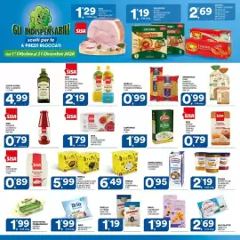 Volantino Sisa Pagina 22: Tonno al olio di oliva Auriga €2,69, SISA Polpa di pomodoro cubettata €1,79