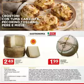 Volantino Sisa Pagina 6: San Pietro Formaggi Tuma Canziata €1,99, Formaggio pecorino toscano dop l'etto €2,49
