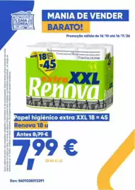 Folheto Casa Cheia Página 14: Papel higiênico extra XXL Renova €7,99