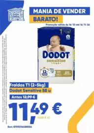 Folheto Casa Cheia Página 16: Fraldas T1 Dodot Sensitive €11,49