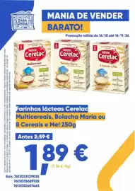 Folheto Casa Cheia Página 23: Farinhas lácteas Cerelac Multicereais, Bolacha Maria ou 8 Cereais e Mel €1,89