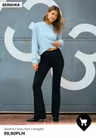 Bershka gazetka tydzień 43 Strona 4: Spodnie o kroju flare z bengalin Bershka €99,90