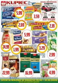 Kupiec gazetka Strona 2: Herbata ziołowa z owocami Herbapol €4,99, Czekolada mleczna i nadziewana E.Wedel €5,99