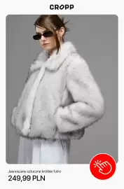 Cropp gazetka tydzień 43 Strona 9: Jasnoszare sztuczne krótkie futro Cropp €249,99