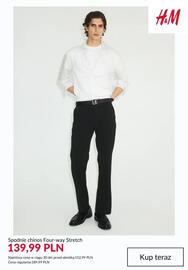 H&M gazetka tydzień 43 Strona 10: Spodnie chinos Four-way Stretch H & M €139,99