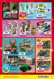 Toyworld catalogue Page 17: Monster Jam 1:64 Die-Cast Assorted €9,99, Monster Motors 1:64 Die-Cast Pull Back Assorted €12,99