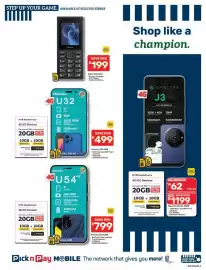 Pick n Pay catalogue Page 5: STEP UP YOUR GAME. AVAILABLE AT SELECTED STORES MTN PayAsYouGo 4G/5G Devices Recharge with R30