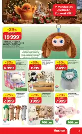 Auchan akciós újság Oldal 3: ONE TWO FUN PUHA PLÜSSCICA €2.499,00, ONE TWO FUN PLÜSS UNIKORNIS €7.999,00