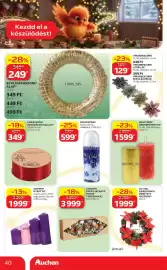 Auchan akciós újság Oldal 40: RUSZTIKUS HENGERGYERTYA €1.599,00, Adventi gyertya €1.999,00