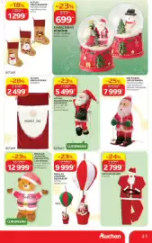 Auchan akciós újság Oldal 41: KARÁCSONYI HÓGÖMB €699,00, ACTUEL MIKULÁZSZÁK €2.499,00