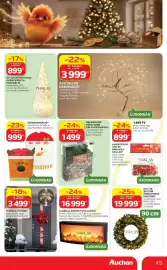 Auchan akciós újság Oldal 45: DEKORÁCIÓS FÉNYFŰZÉR ZÖLD LEVELEKKEL €1.499,00, Átlátszó műanyag karácsonyfa dekoráció €899,00