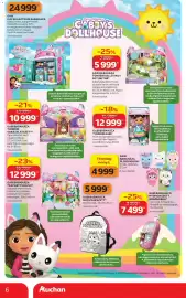 Auchan akciós újság Oldal 6: GABI BABAHÁZA TÜNDÉRI GABI €12.999,00, GABI BABAHÁZA PLÜSSFIGURA €4.999,00