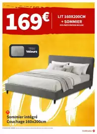 Catalogue Conforama page 10: Lit 160x200cm + sommier €169,00