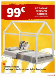 Catalogue Conforama page 15: Lit cabane 90x190cm + sommier €99,00