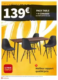 Catalogue Conforama page 7: Complet - pack table + 4 chaises €139,00