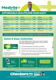 Checkers catalogue Page 4: Medirite+ Pharmacy AFFORDABLE HEALTHCARE MADE EASY PRODUCT PRICE PRODUCT PRICE PRODUCT PRICE