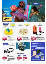 Catalogue Decathlon page 11: Decathlon - plaquettes de natation quick-in-500 €9,49, Decathlon - arena €18,19