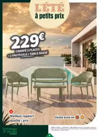 Catalogue Conforama page 8: Canape 2 places + 2 fauteuils + table basse €229,00