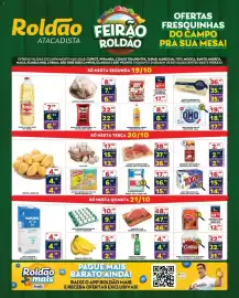Folheto Roldão Página 1: Leite integral paulista edge €4,29, Lava roupas em pó omo tipos 1,4kg €17,99