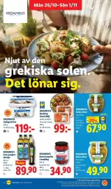 Lidl reklamblad vecka 44 Sida 12: Eridanous extra jungfru-olivolja €89,90, Ivenik kyckling greek bbq €99,00